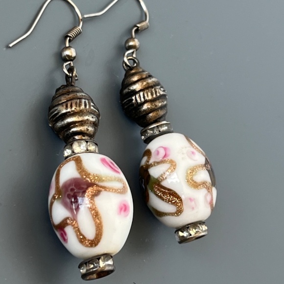 Artisnal glass bead earrings, Murano glass. - Picture 5 of 11